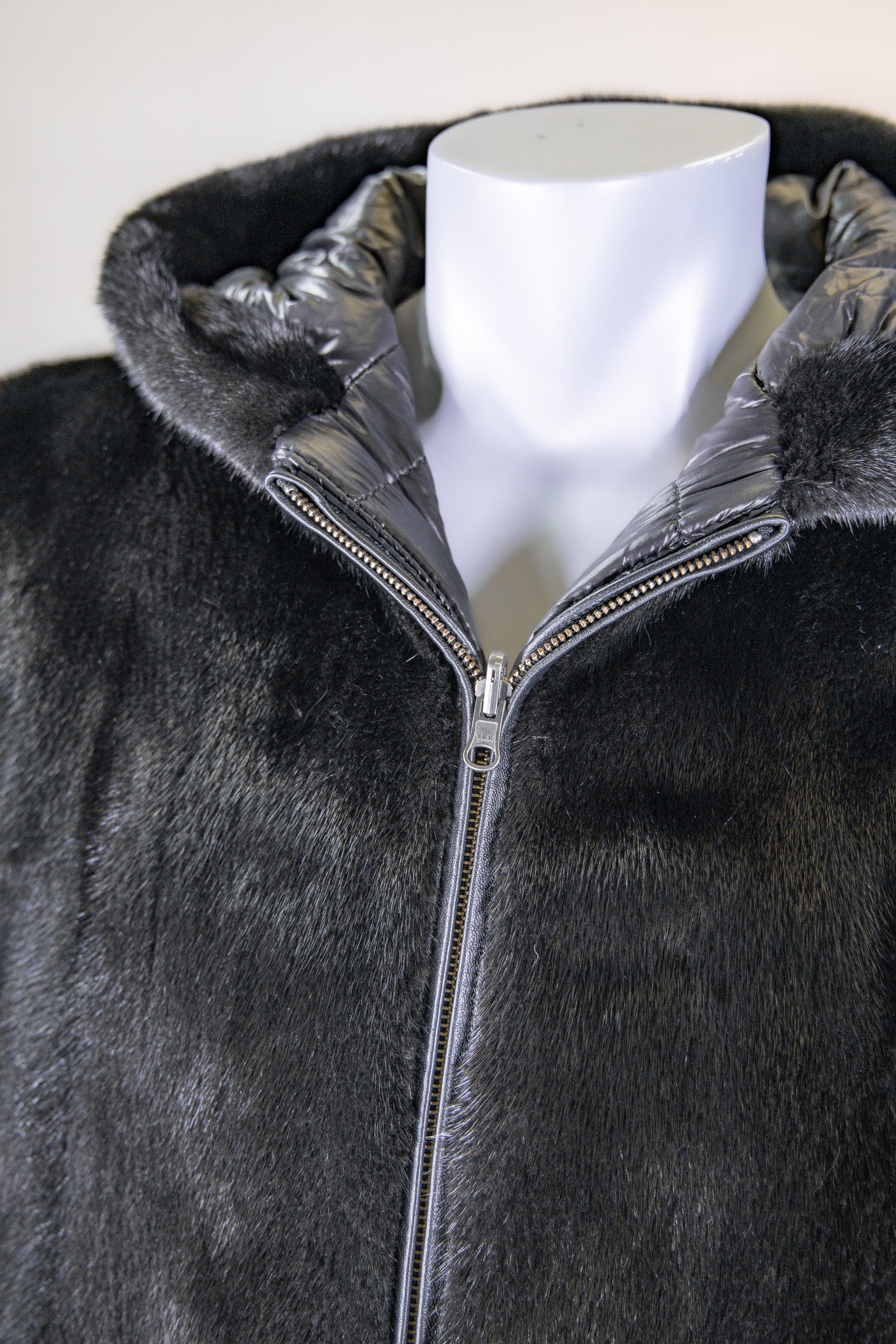 Hooded Full-Skin Mink Parka Reversible to Puffer