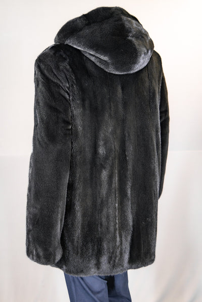 Hooded Full-Skin Mink Parka Reversible to Puffer