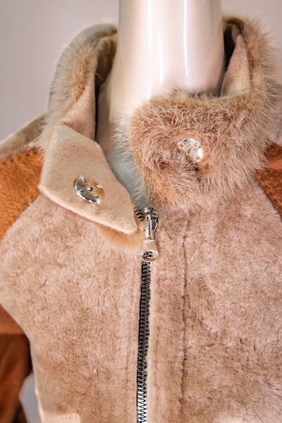 Alpaca Shearling Reversible Jacket with Mink