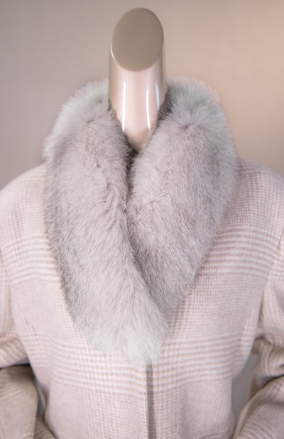Italian Wool Stroller with Blue Fox Collar