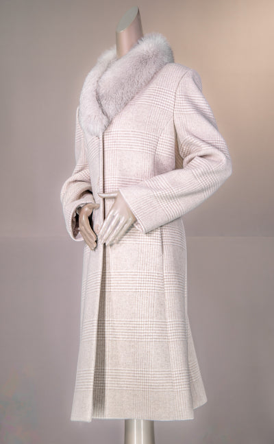 Italian Wool Stroller with Blue Fox Collar