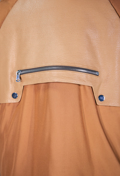 Lambskin Outerwear Jacket with Fox