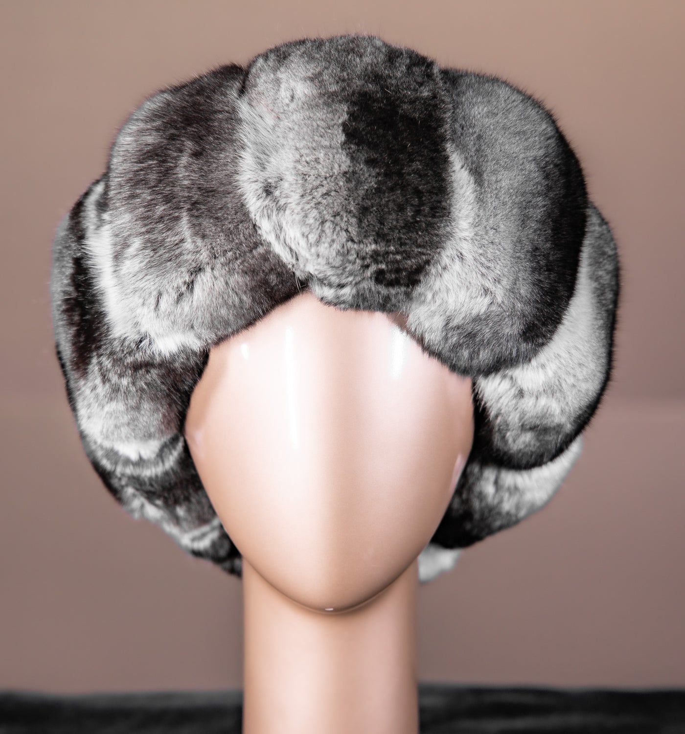 Full-Skin Mink Hat with Chinchilla Trim