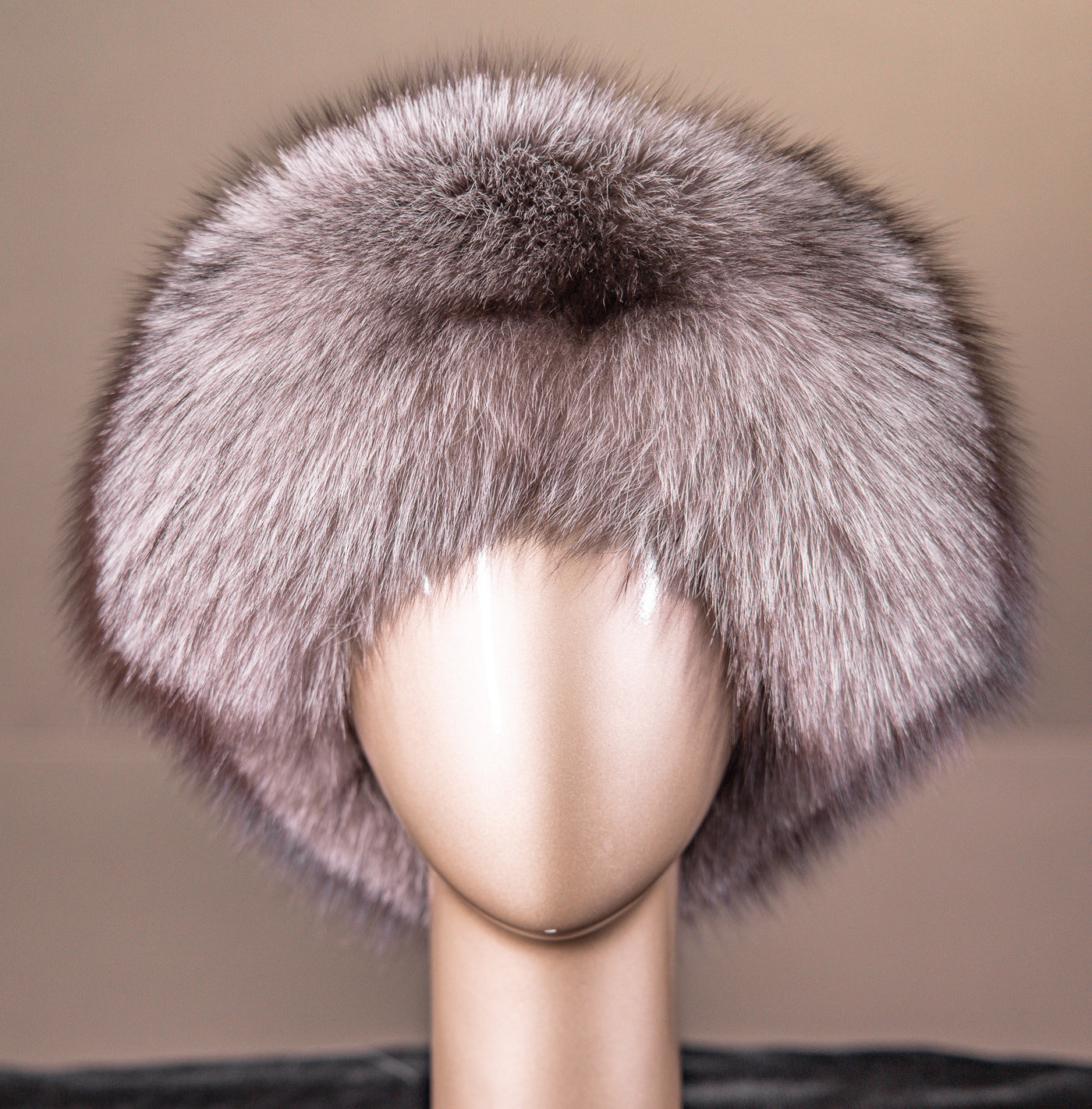 Natural Blue Iris Mink Hat with Indigo Fox