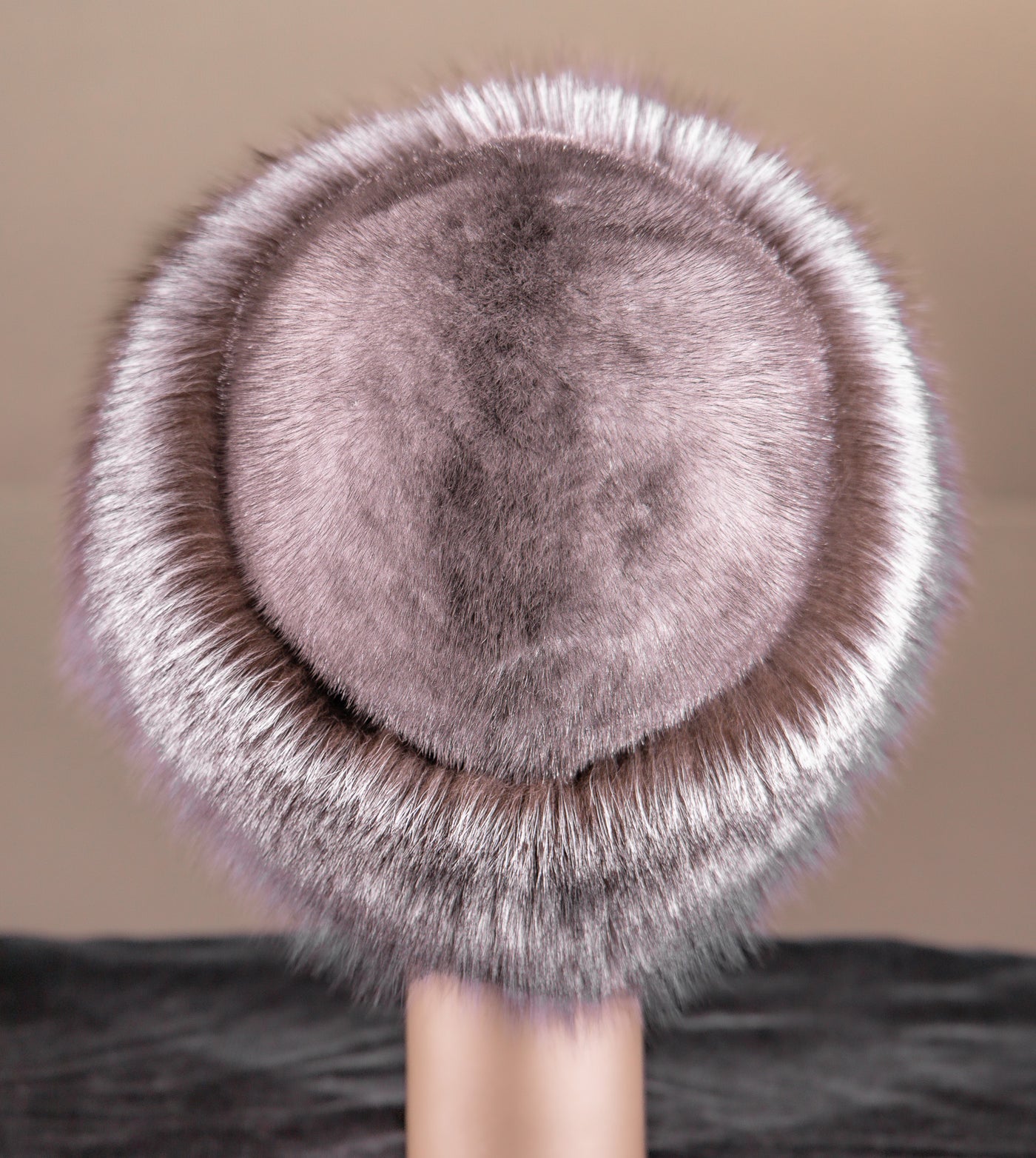 Natural Blue Iris Mink Hat with Indigo Fox