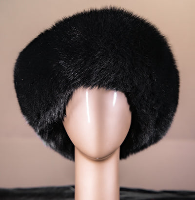 Full-Skin Mink Hat with Fox Trim