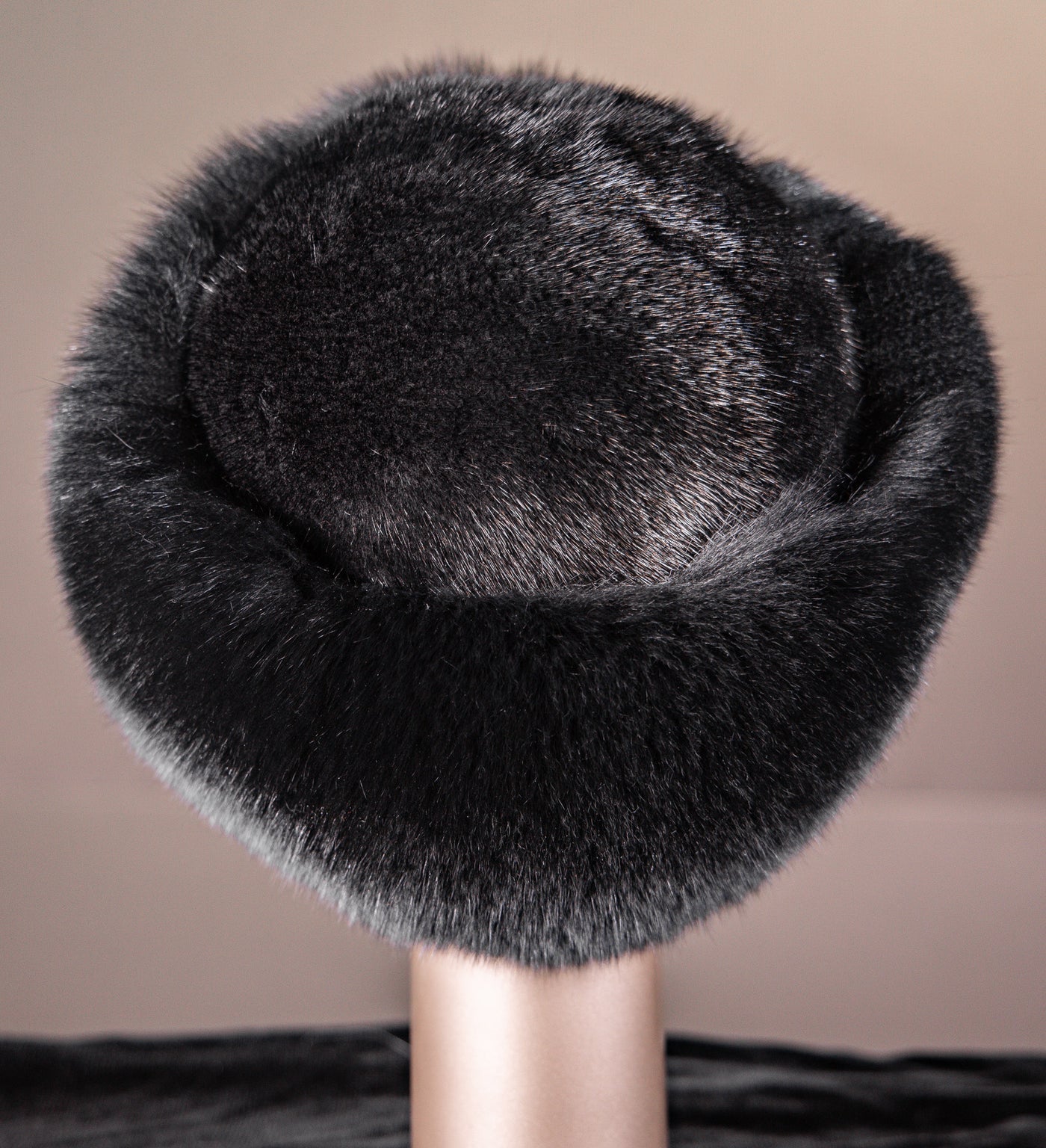 Full-Skin Mink Hat with Fox Trim