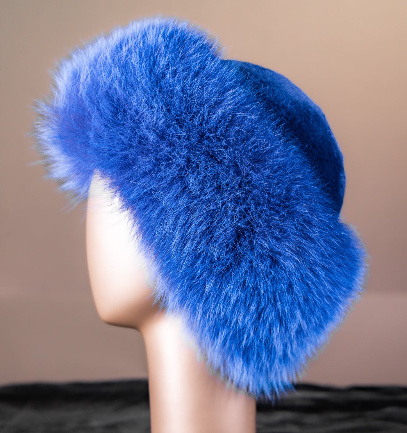 Sheared Beaver Hat with Fox Trim
