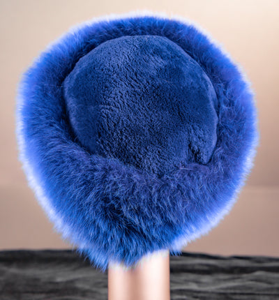 Sheared Beaver Hat with Fox Trim