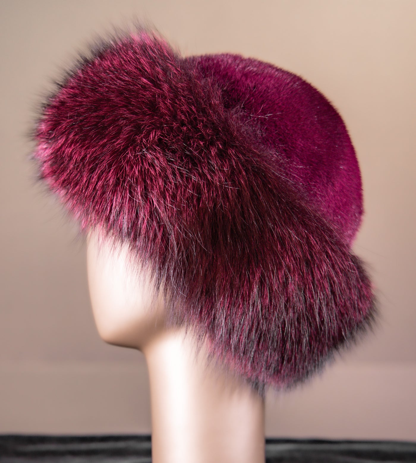 Mink Hat with Fox Trim