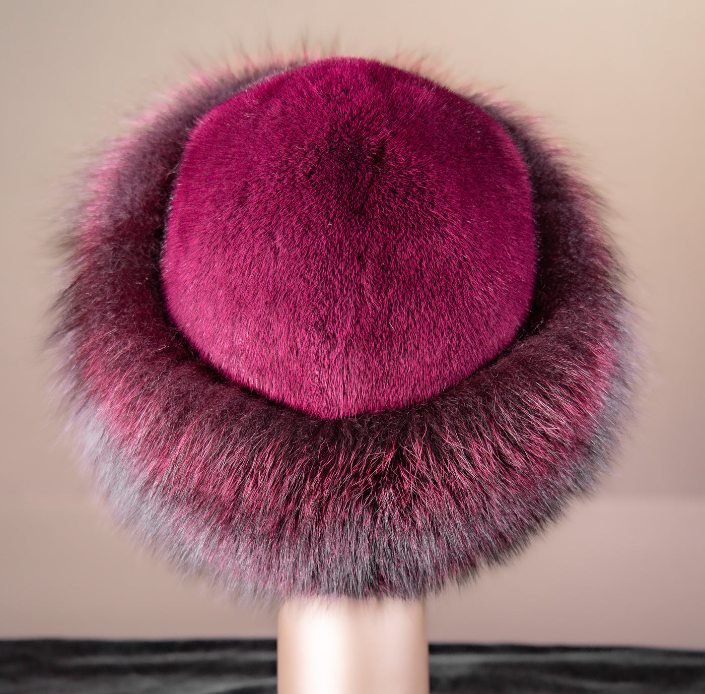 Mink Hat with Fox Trim