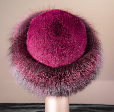 Mink Hat with Fox Trim