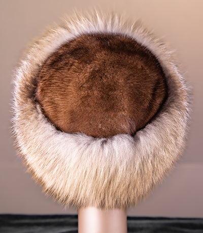 Mahogany Mink Hat with Golden Isle Fox Trim