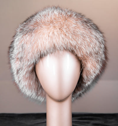Sheared Beaver Hat with Crystal Fox Trim