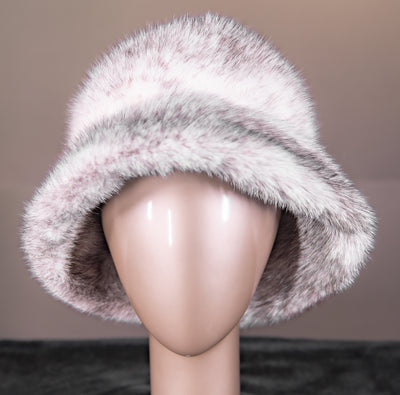 Full-Skin Black Cross Mink Bucket Hat