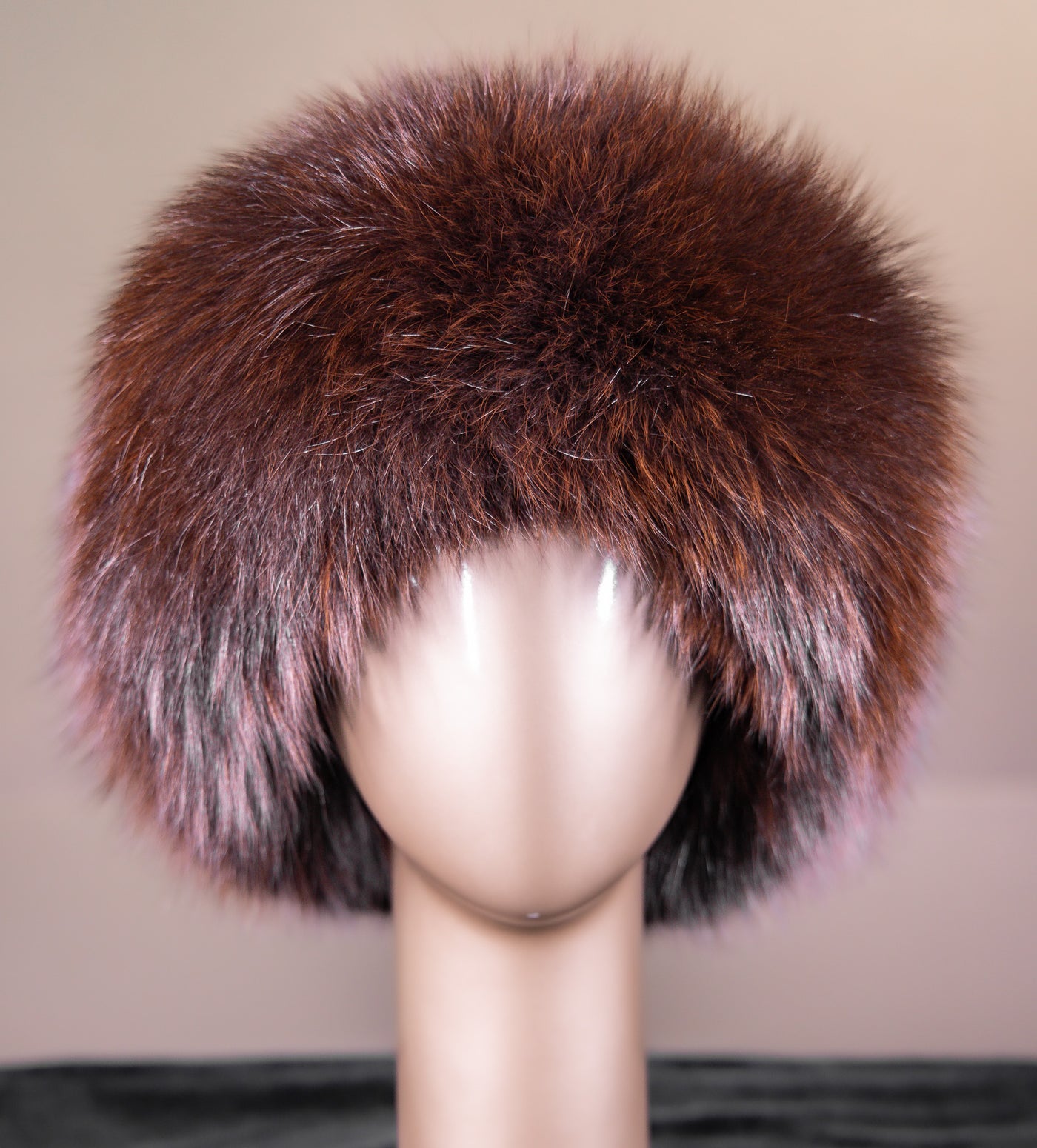 Leather Hat with Fox Trim