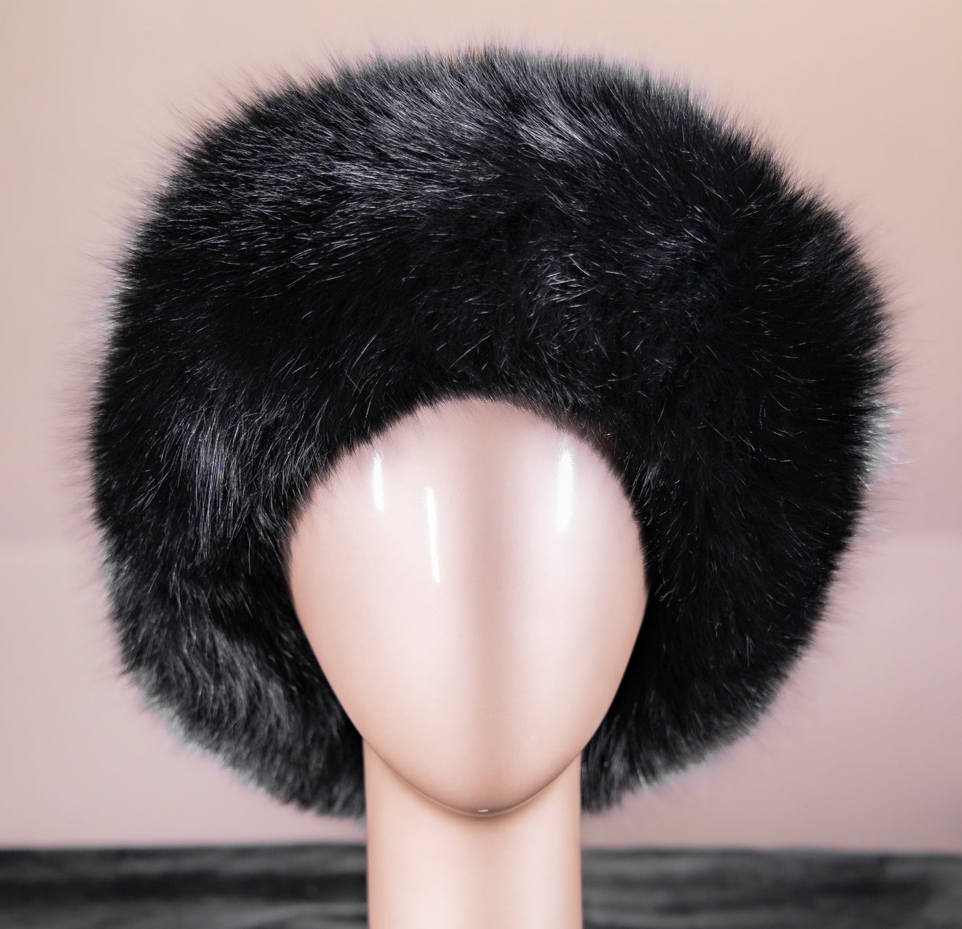 Chinchilla Rex Rabbit Hat with Fur Trim
