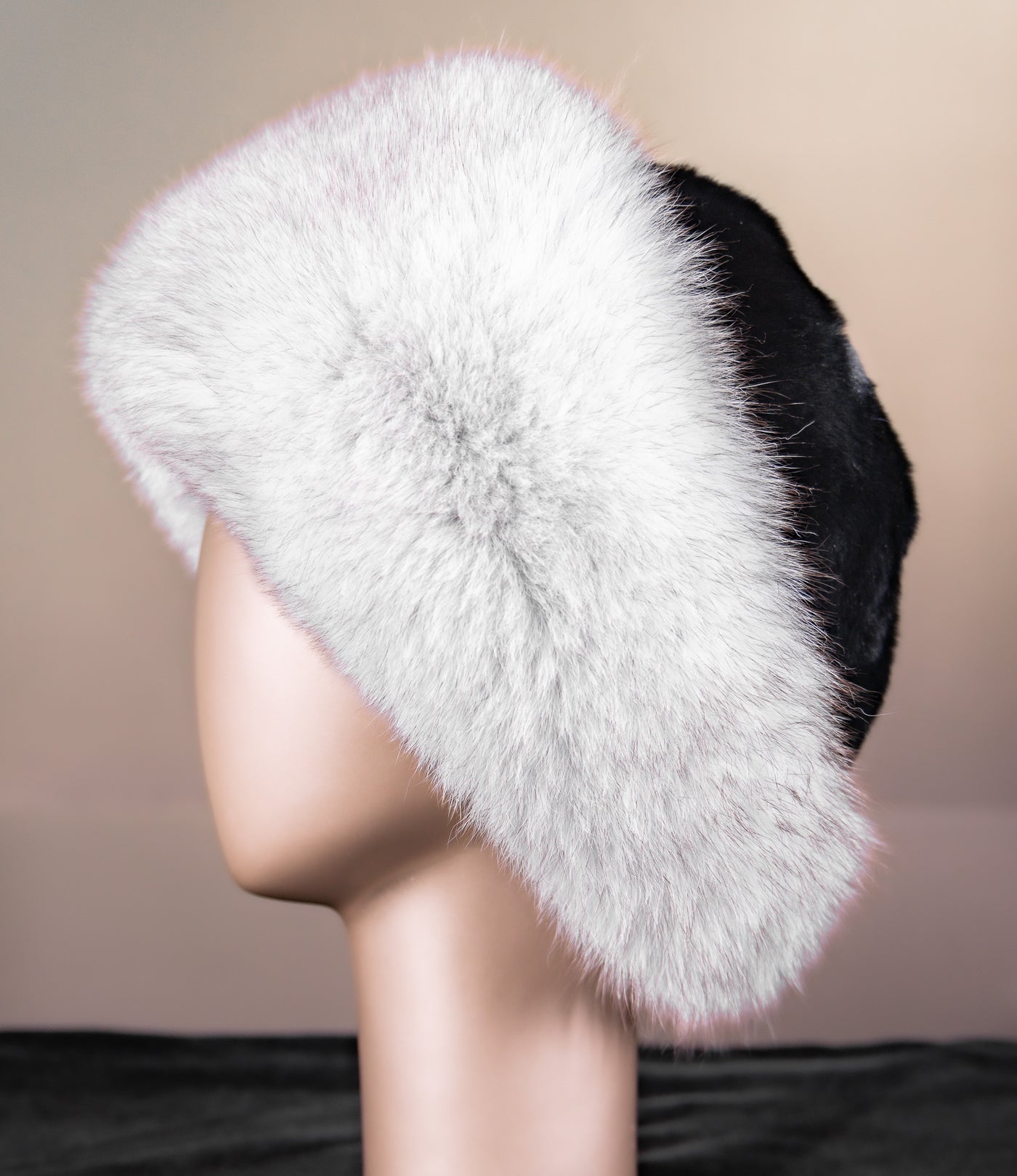 Mink Hat with Norwegian Blue Fox Trim