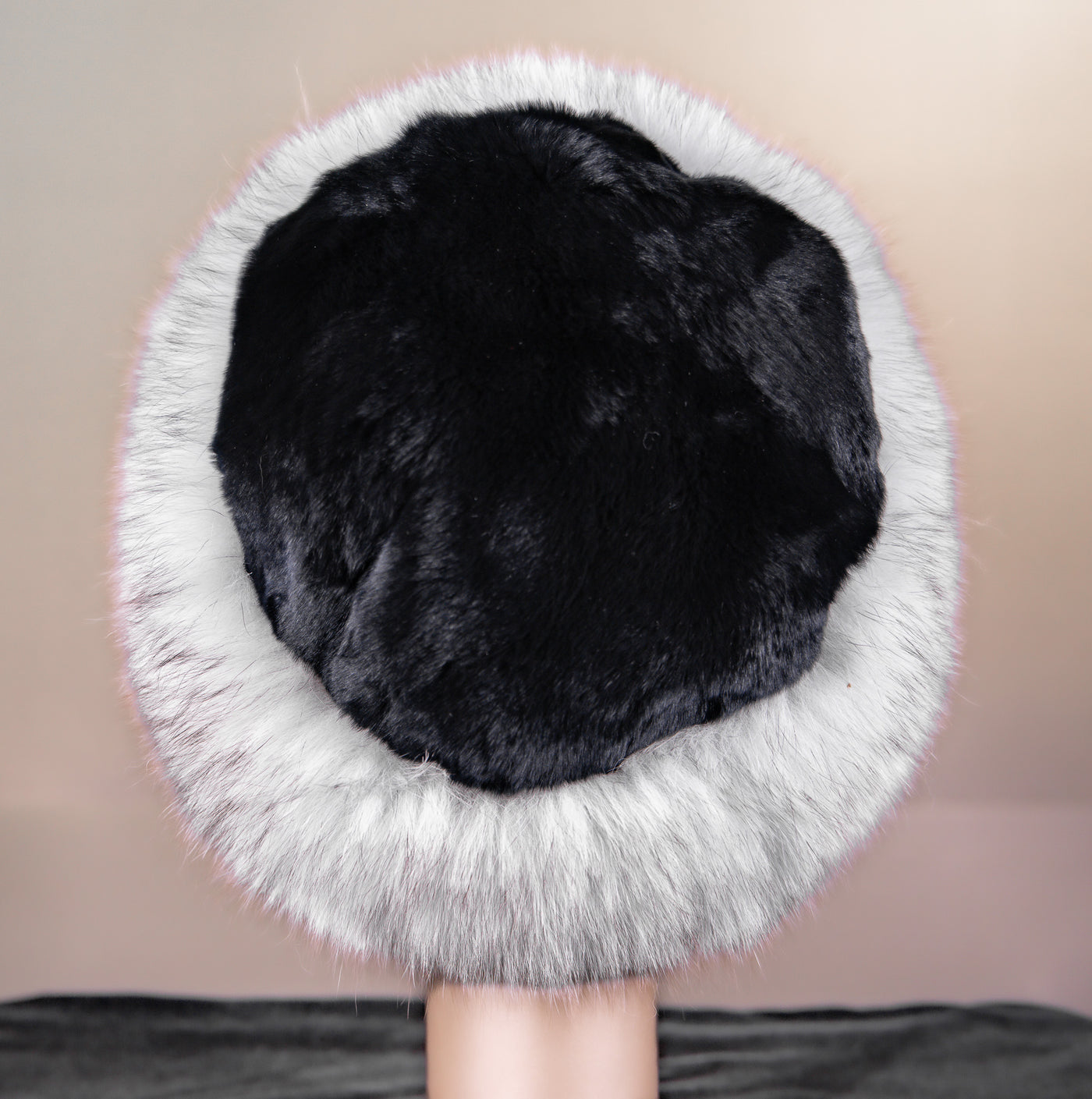 Mink Hat with Norwegian Blue Fox Trim
