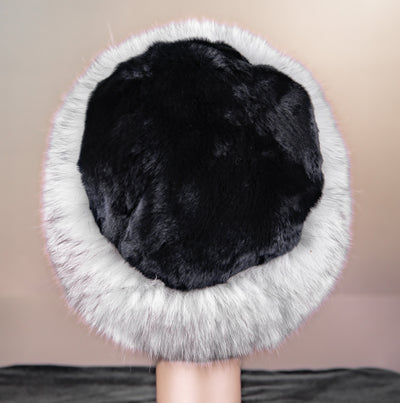 Mink Hat with Norwegian Blue Fox Trim