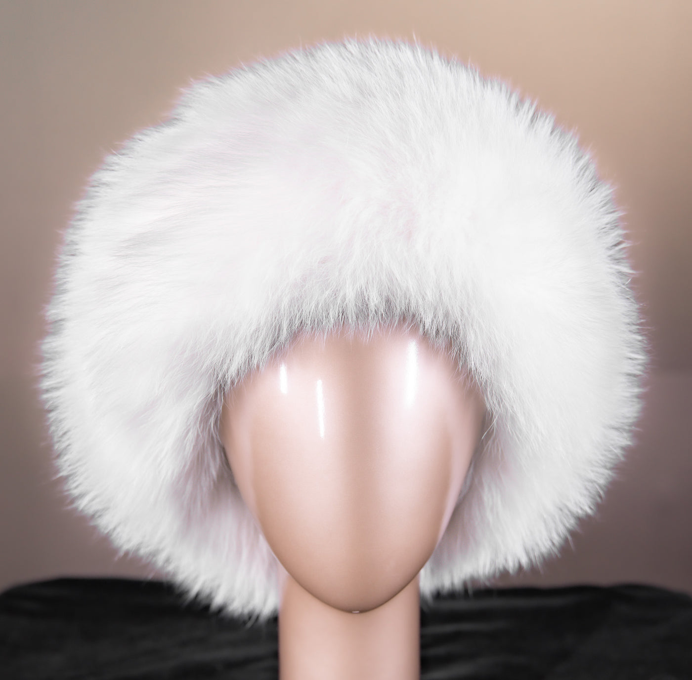 Chinchilla Rex Rabbit Hat with Fox Trim