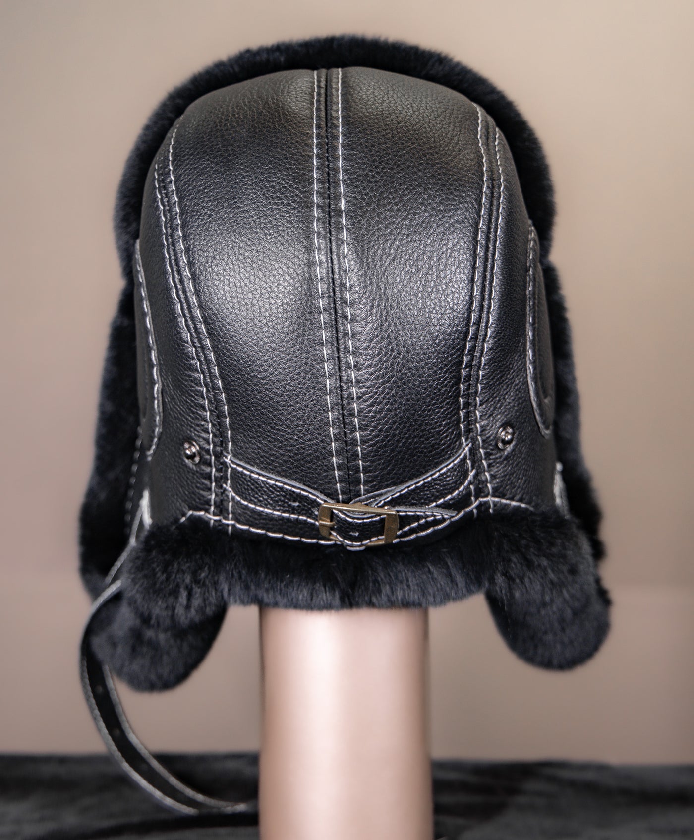 Chinchilla Rex Rabbit Aviator Hat