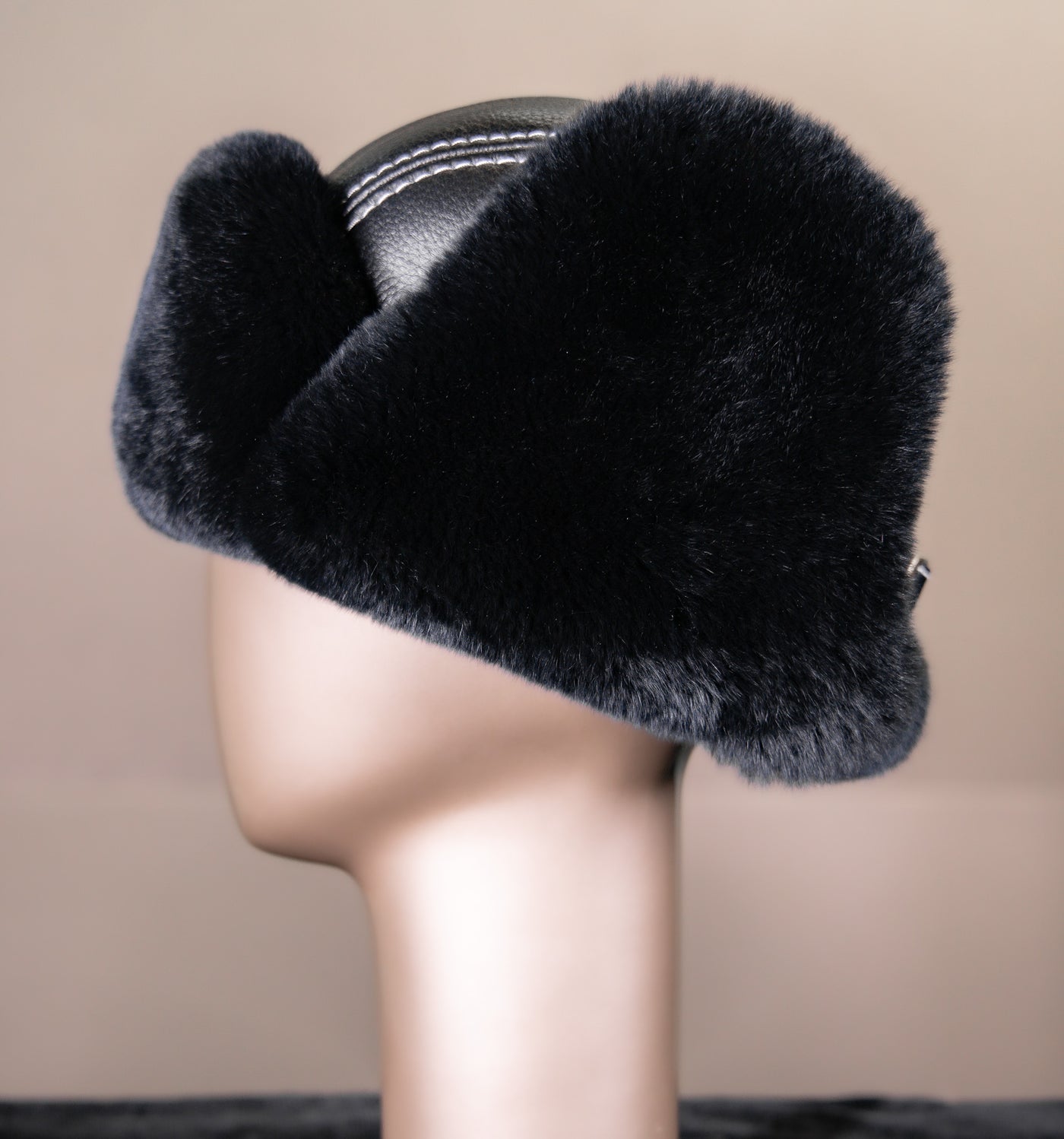 Chinchilla Rex Rabbit Aviator Hat