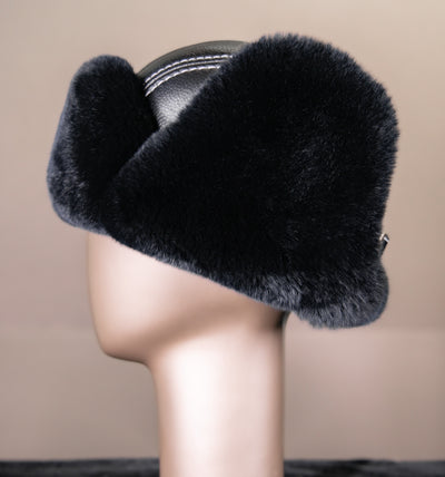 Chinchilla Rex Rabbit Aviator Hat