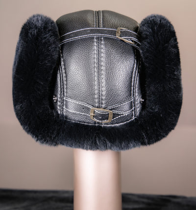 Chinchilla Rex Rabbit Aviator Hat
