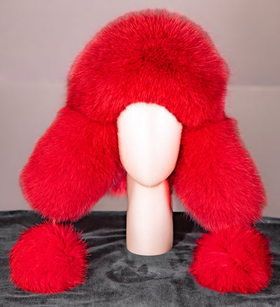 Leather Hat with Fox