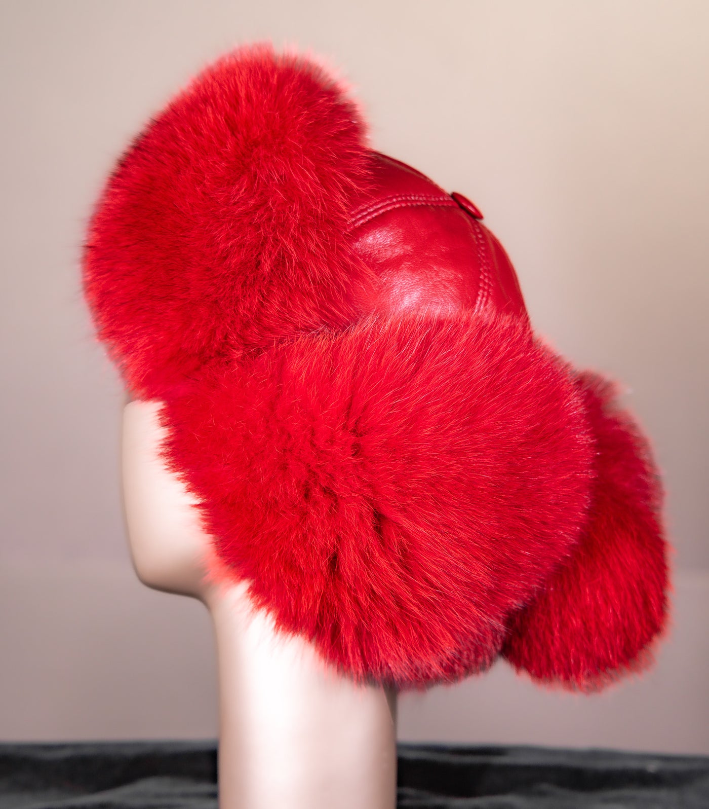 Leather Hat with Fox