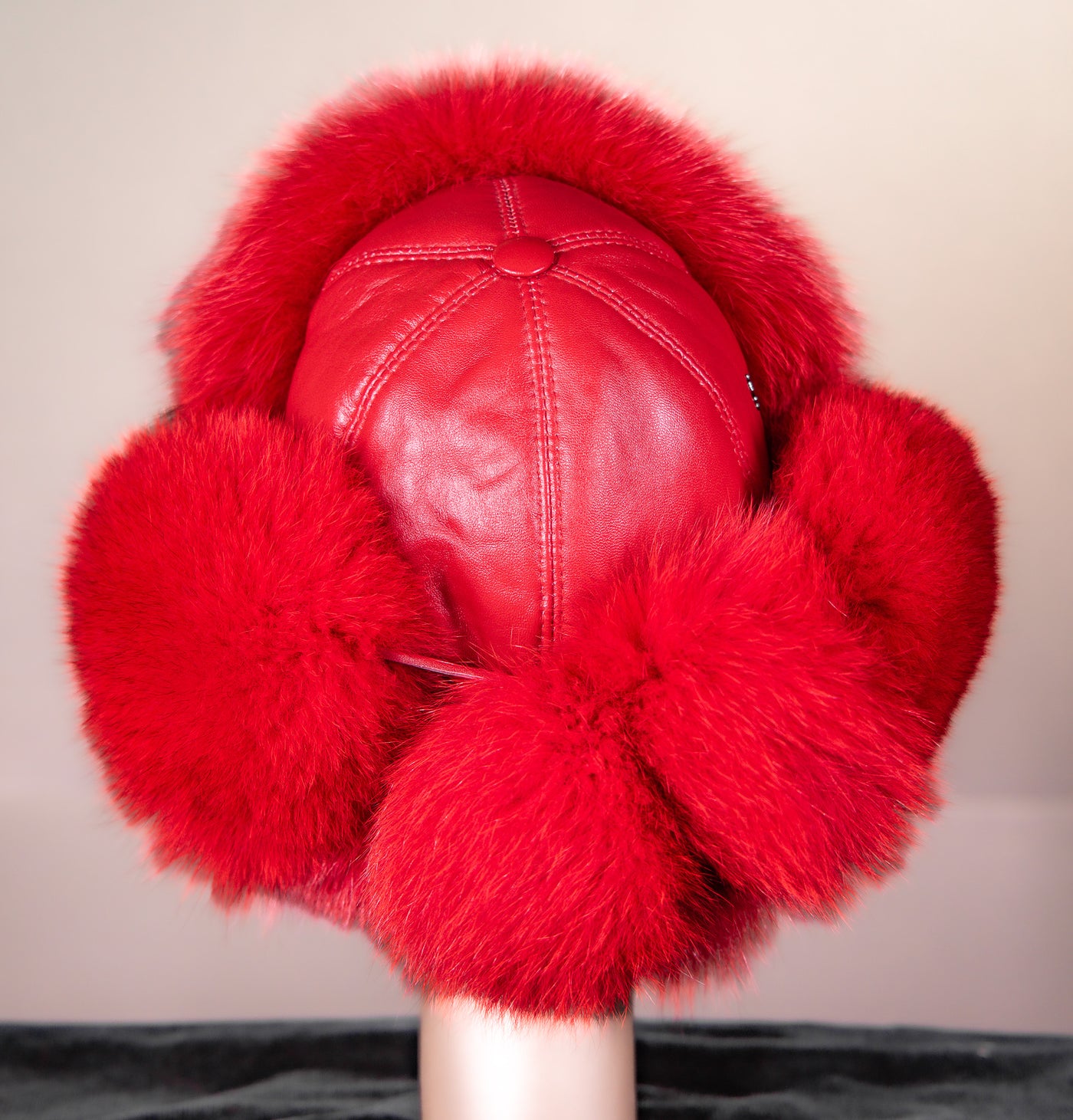 Leather Hat with Fox