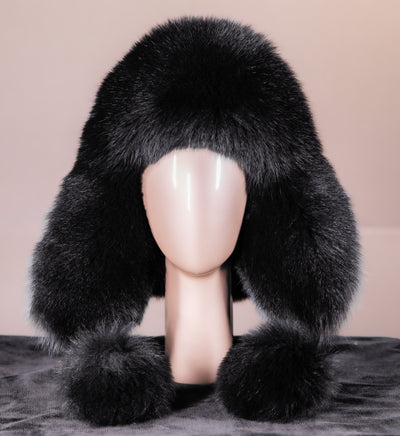 Leather Hat with Fox