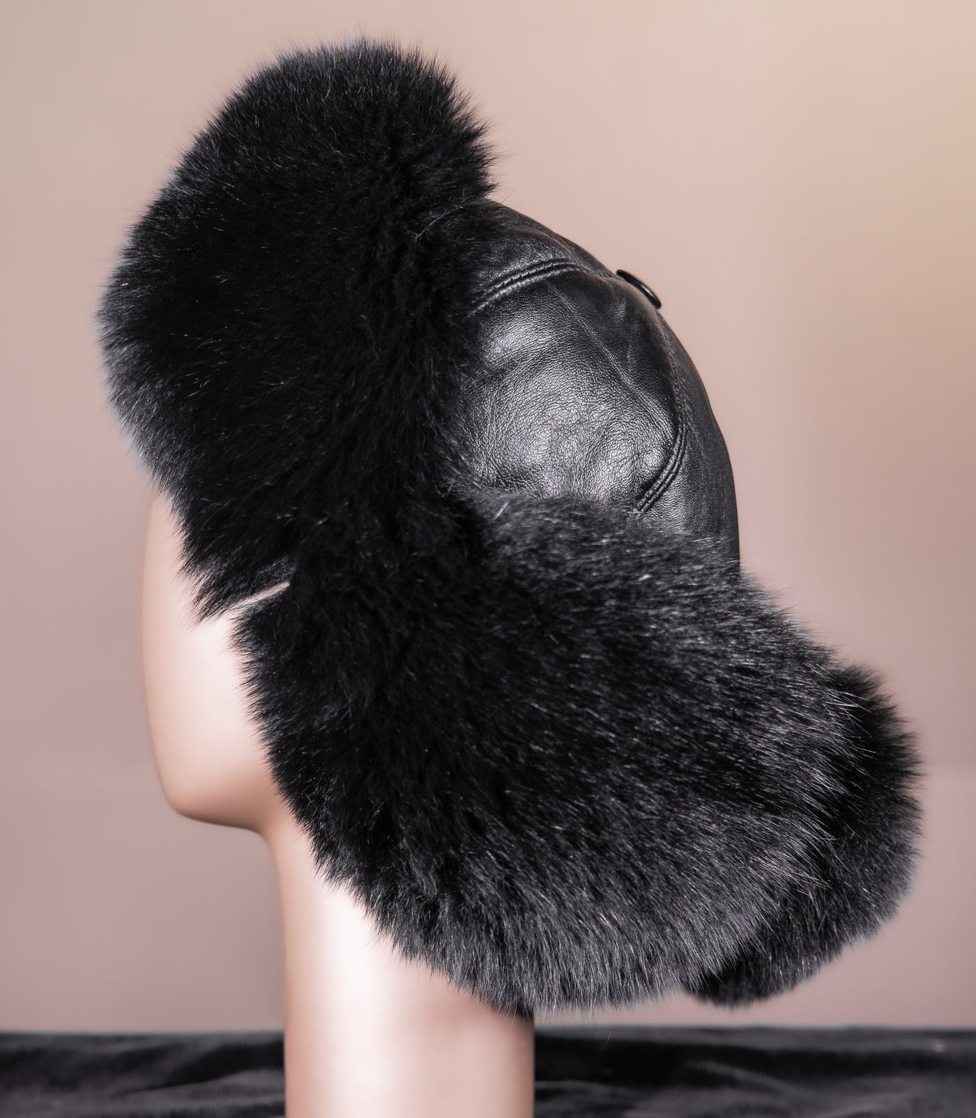 Leather Hat with Fox