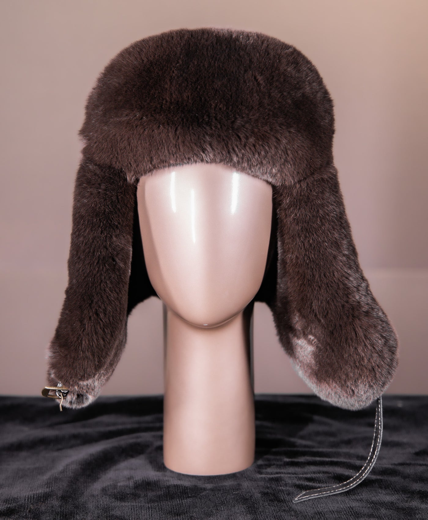 Chinchilla Rex Rabbit Aviator Hat