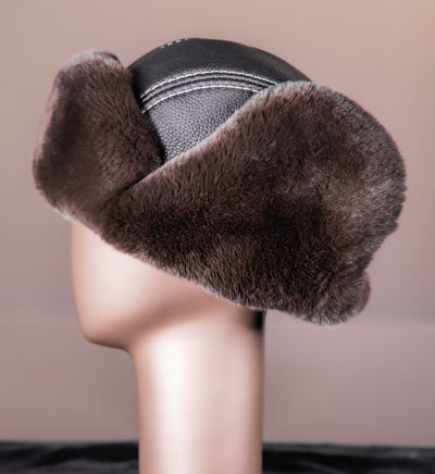 Chinchilla Rex Rabbit Aviator Hat
