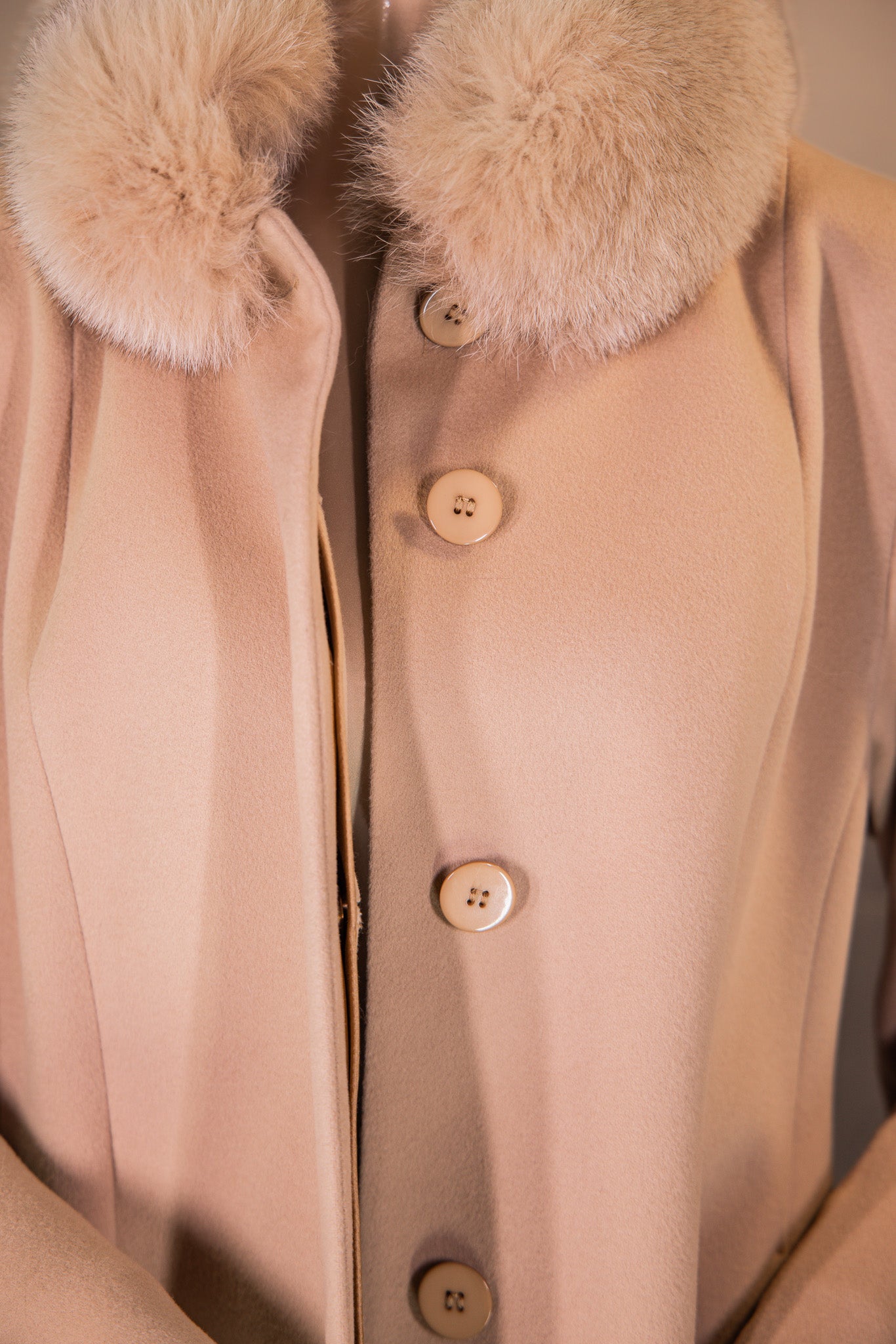 Loro Piana 100% Virgin Wool Coat with Fox Collar