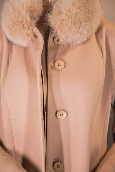 Loro Piana 100% Virgin Wool Coat with Fox Collar