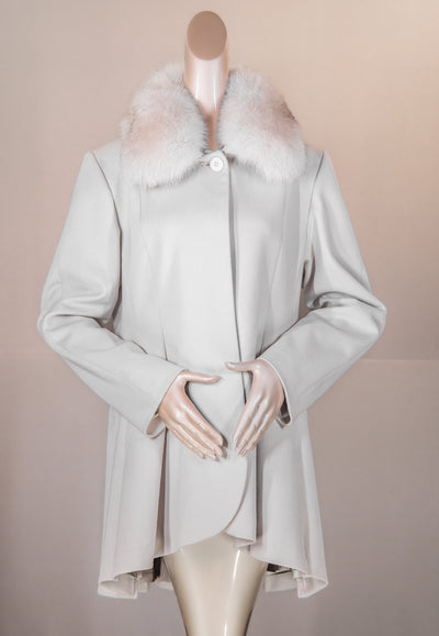 Loro Piana 100% Virgin Wool Coat with Fox Collar