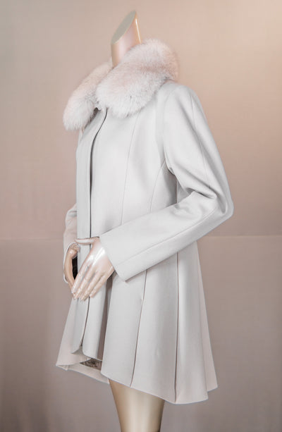 Loro Piana 100% Virgin Wool Coat with Fox Collar