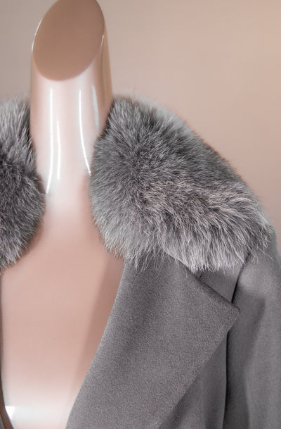 100% Virgin Wool Stroller with Fox Collar
