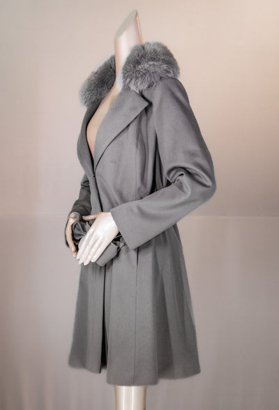 100% Virgin Wool Stroller with Fox Collar