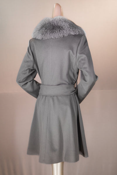 100% Virgin Wool Stroller with Fox Collar