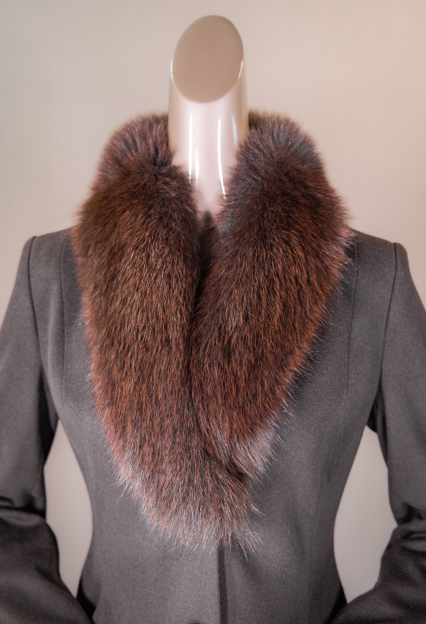 100% Virgin Wool Loro Piana Stroller with Fox Collar