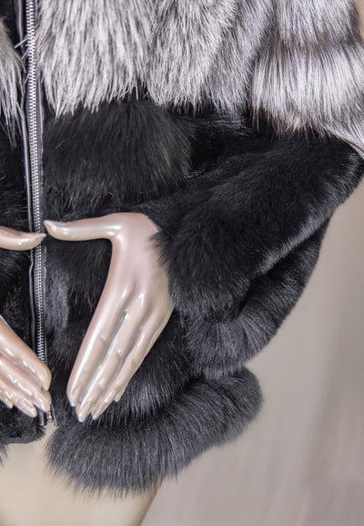Sectional Chinchilla Rex Rabbit and Fox Jacket