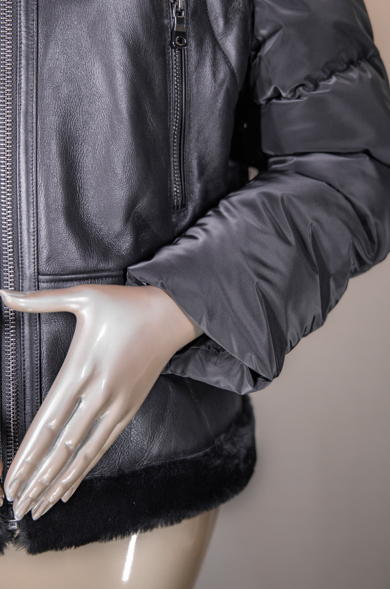 Shearling Bomber with Fox Collar
