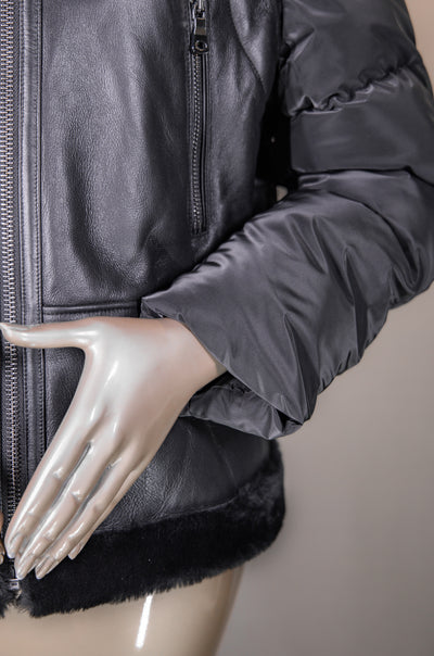 Shearling Bomber with Fox Collar
