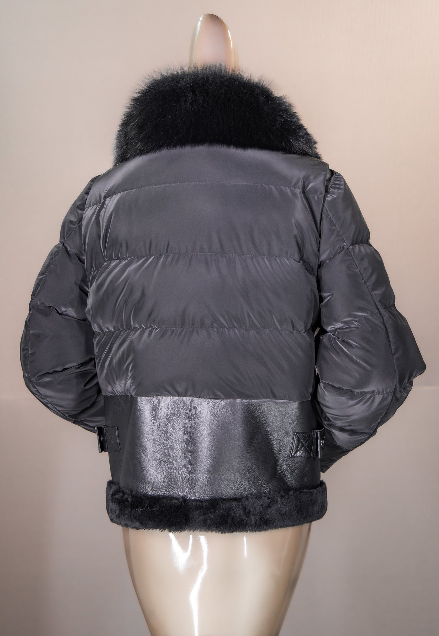 Shearling Bomber with Fox Collar