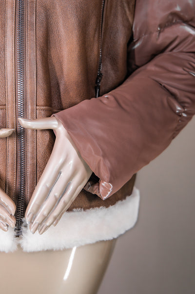 Shearling Bomber with Fox Collar