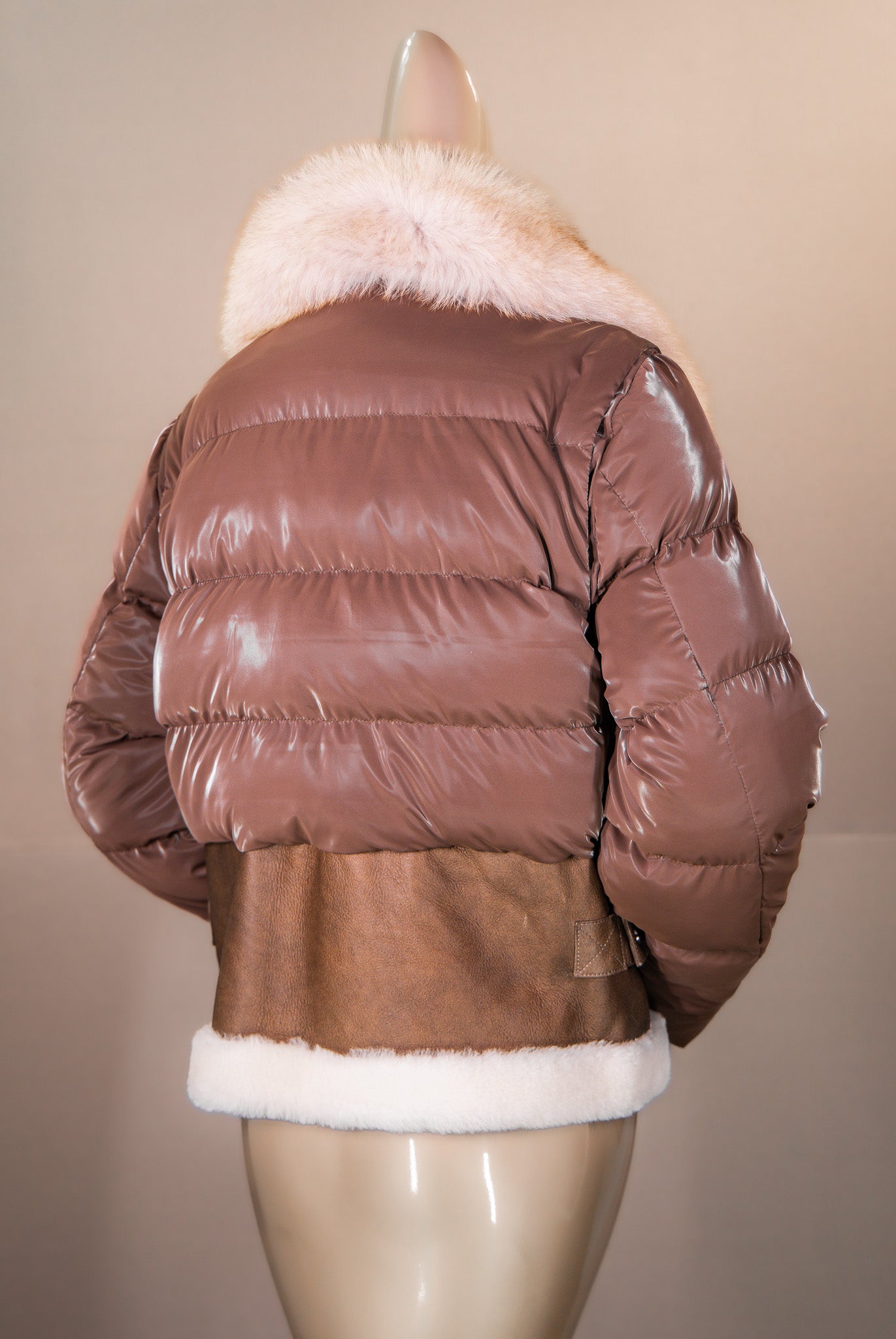 Shearling Bomber with Fox Collar